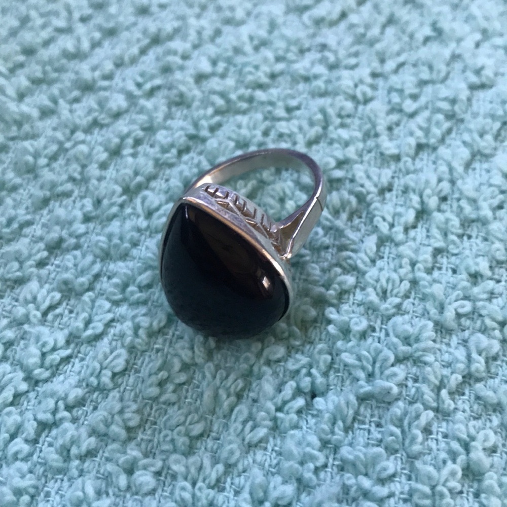 Black filigree ring
